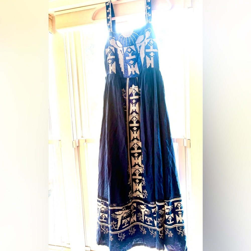 Farm Rio Square-Neck Embroidered Midi Dress size X-small - Picture 3 of 3